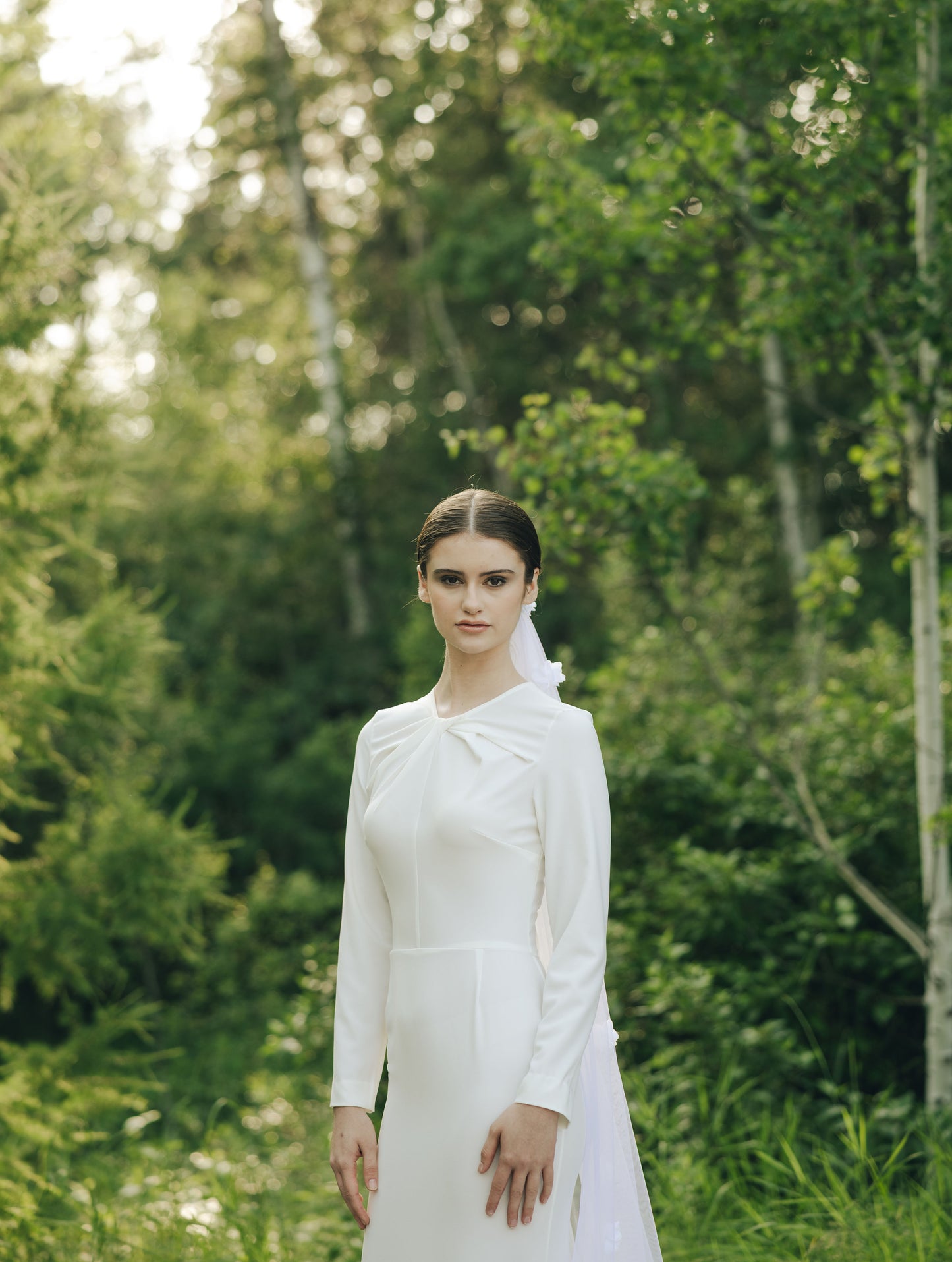 Twist bodice bridal gown made-to-measure Canada