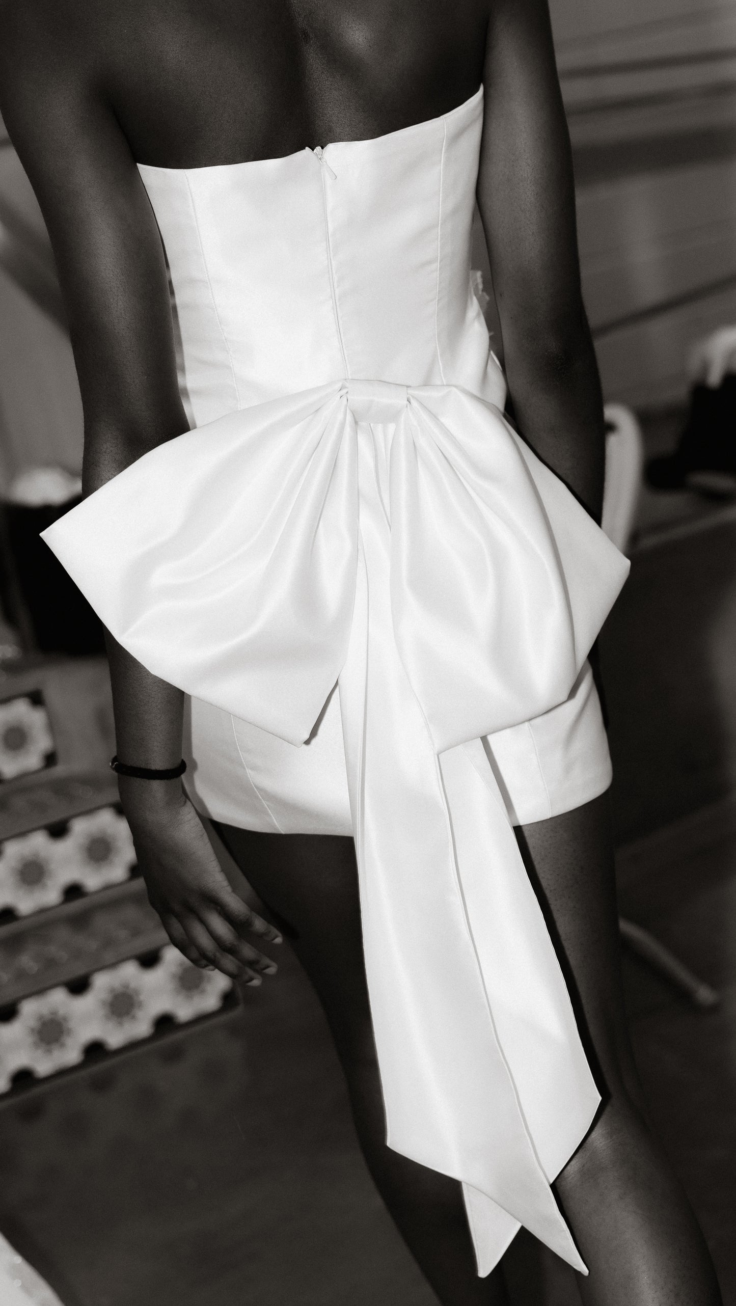 MINI SATIN WEDDING DRESS