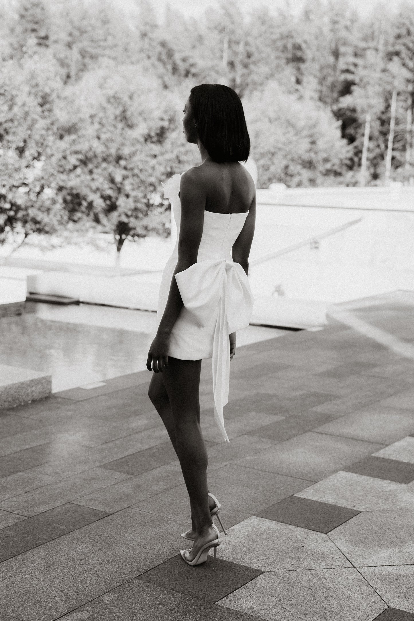 MINI SATIN WEDDING DRESS