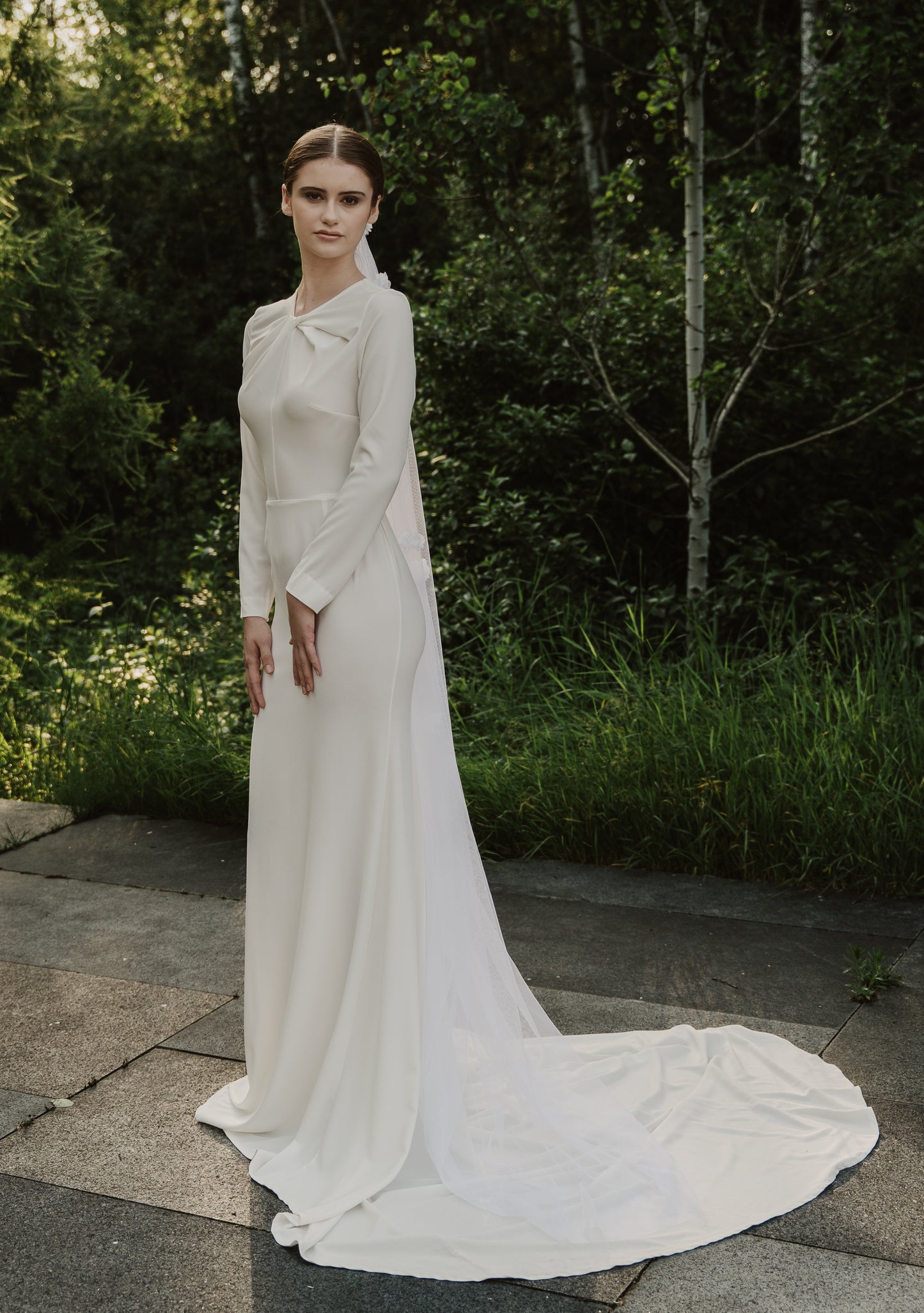 Twist bodice wedding dress