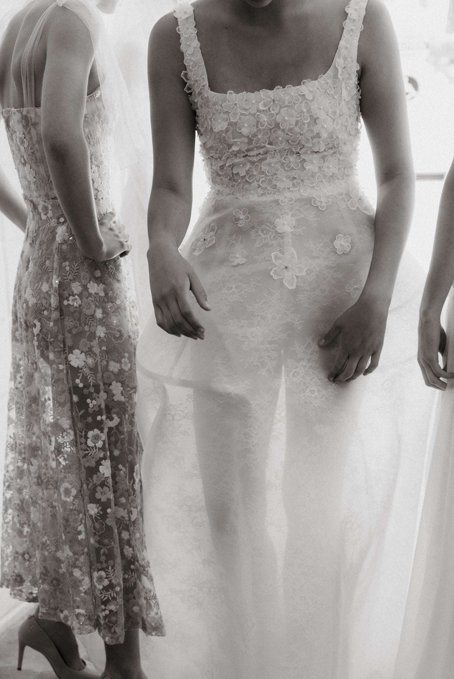 Flowing A-line skirt made from sheer organza layers