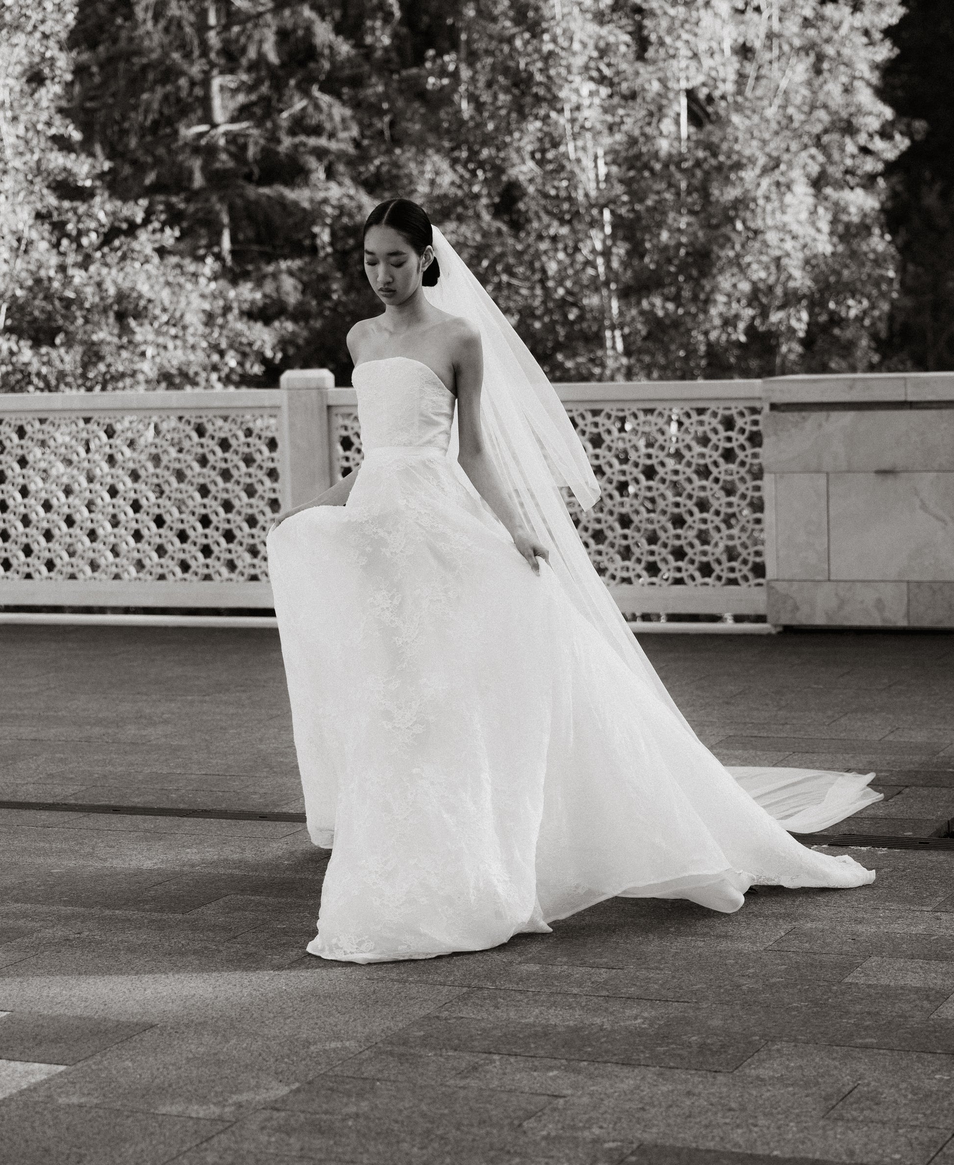 Chantilly lace wedding dress Edmonton